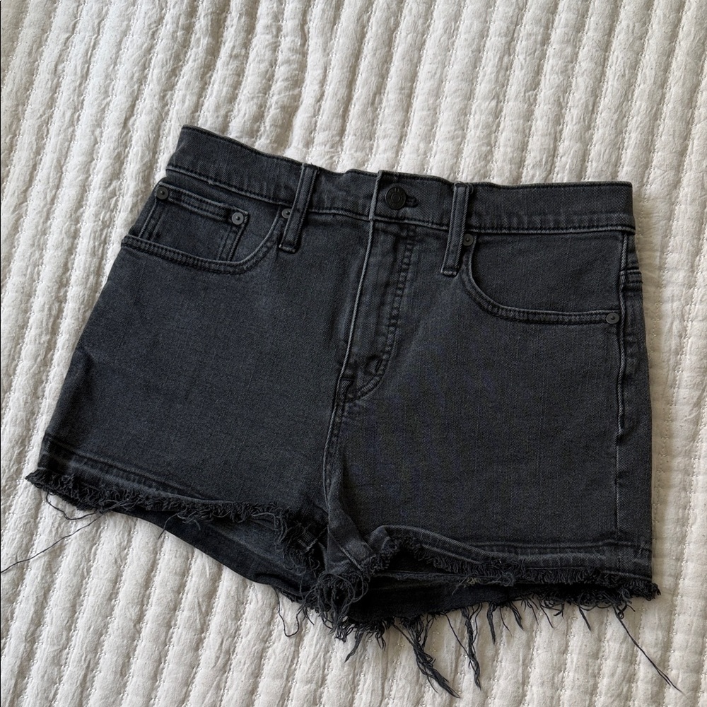 Madewell High Rise Denim Short - Washed Black